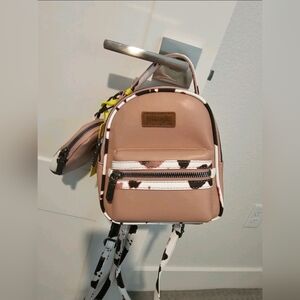 Wrangler Cow Print Mini Backpack With Coin Pouch - Pink